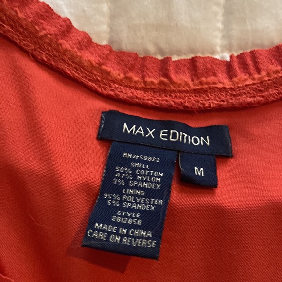 Adorable MAX Edition coral/orange dress size M never worn - Picture 4 of 5